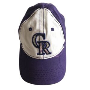 New Era 9FORTY Colorado Rockies Womens Purple & White CR Baseball Hat Cap Adjust